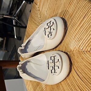 Tory Burch white ballet flats